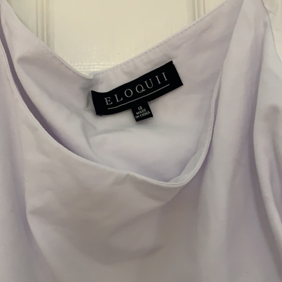 Eloquii white puff sleeve mini babydoll NWOT - Picture 4 of 9
